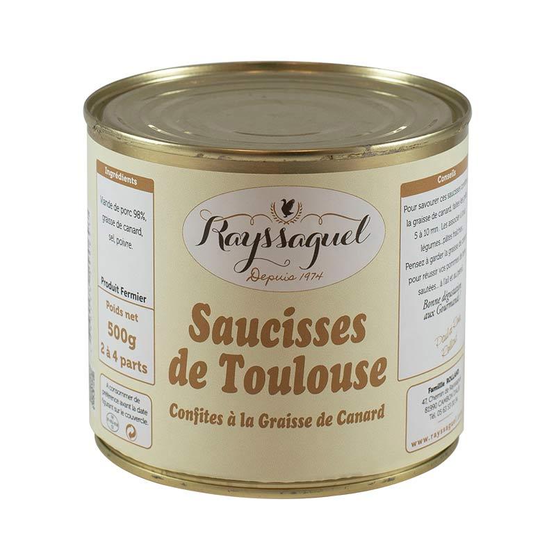 Saucisse Toulouse Confite à la graisse de canard 4 Pers (500gr)